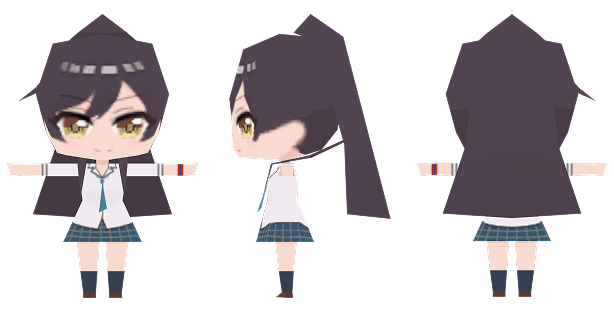 【白瀬咲耶】三面図